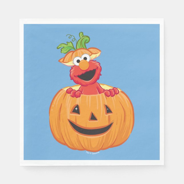 Elmo | Halloween Jack-O-Lantern Napkin (Front)
