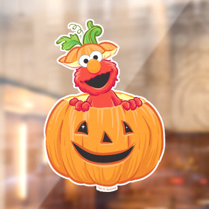 Elmo   Halloween Jack-O-Lantern Window Cling