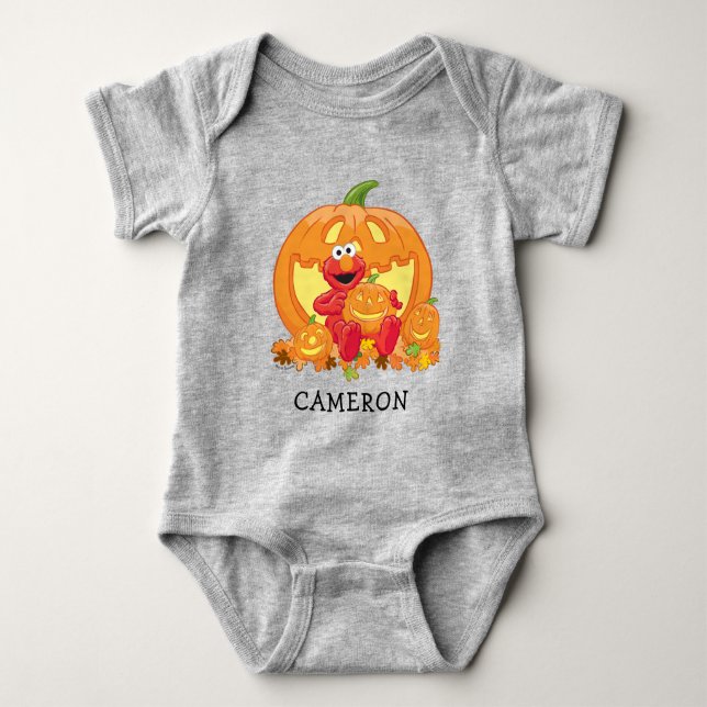 Elmo | Halloween Pumpkins Baby Bodysuit (Front)