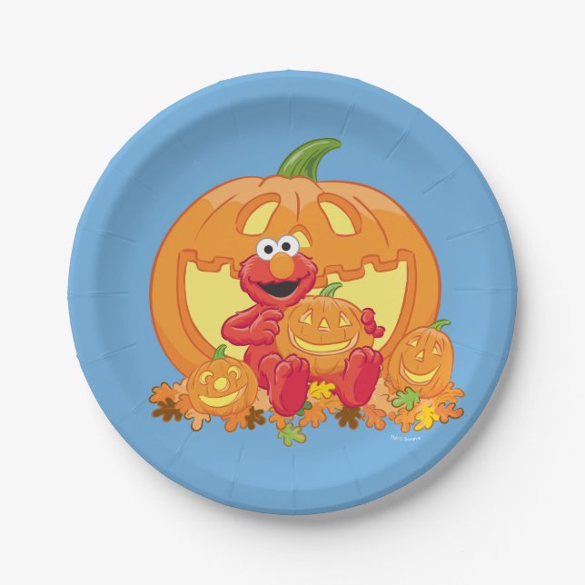 Elmo | Halloween Pumpkins Paper Plate (Front)
