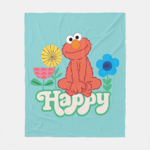 Elmo Happy! Fleece Blanket