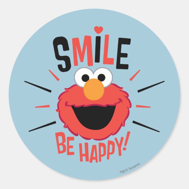 Elmo Happy Smile Classic Round Sticker (Front)