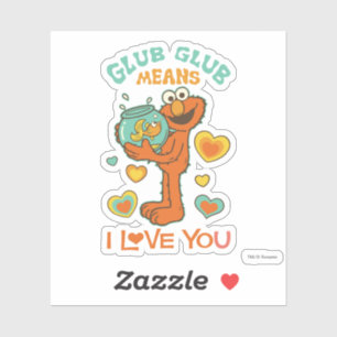 Elmo Holding his Pet Goldfish