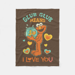 Elmo Holding his Pet Goldfish Fleece Blanket