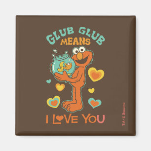 Elmo Holding his Pet Goldfish Magnet