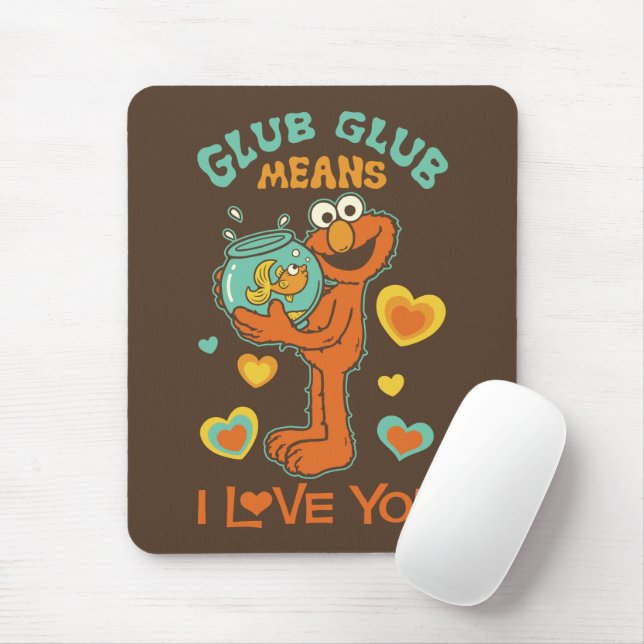 Elmo Holding his Pet Goldfish Mouse Mat (With Mouse)