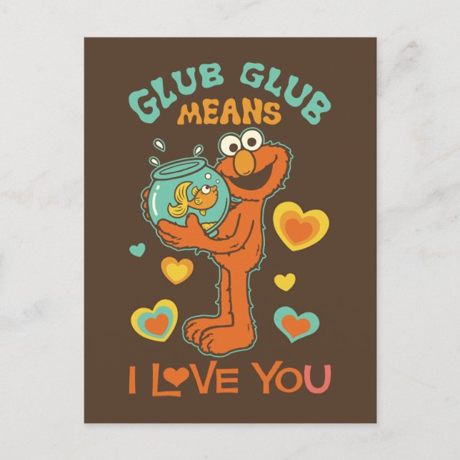 Elmo Holding his Pet Goldfish Postcard (Front)