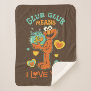 Elmo Holding his Pet Goldfish Sherpa Blanket