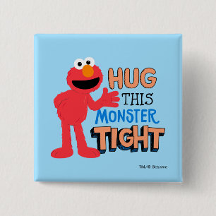 Elmo Hug this Monster Tight 15 Cm Square Badge