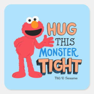 Elmo Hug this Monster Tight Square Sticker