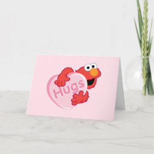 Elmo "Hugs" Valentine Heart Candy Holiday Card
