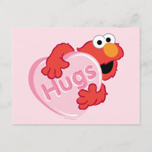 Elmo "Hugs" Valentine Heart Candy Postcard
