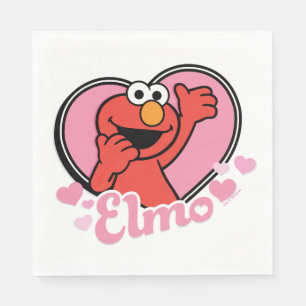 Elmo in Heart Valentine Napkin