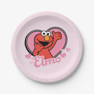 Elmo in Heart Valentine Paper Plate