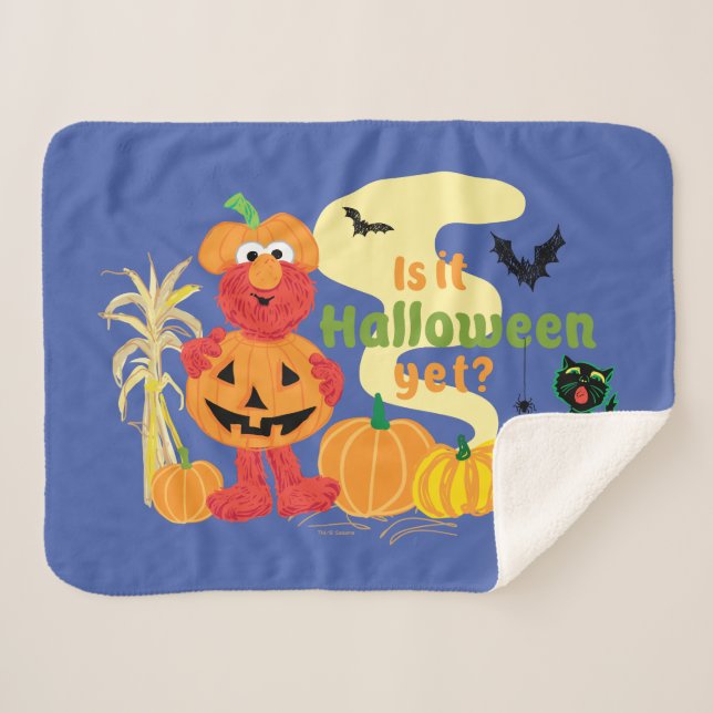 Elmo | Is it Halloween Yet? Sherpa Blanket (Front (Horizontal))