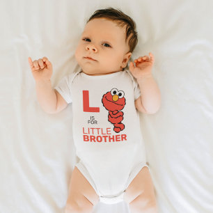 Elmo   L is for Little Brother Baby Bodysuit