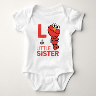 Elmo   L is for Little Sister Baby Bodysuit