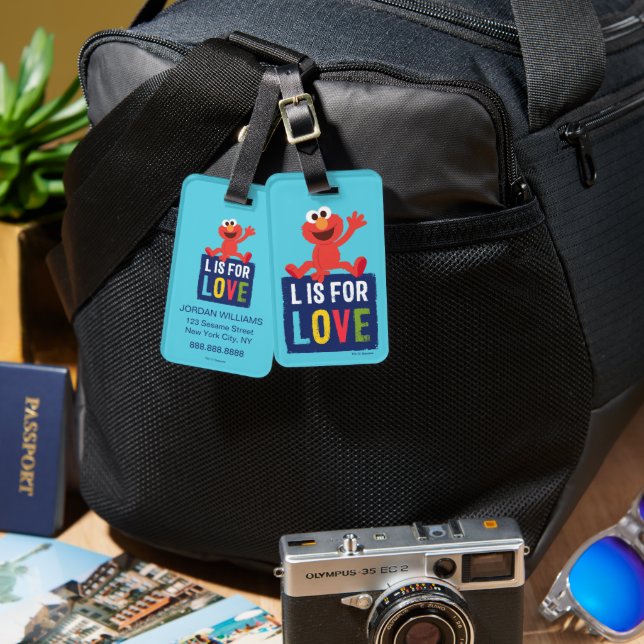 Elmo | L is for Love Luggage Tag (Front & Back)