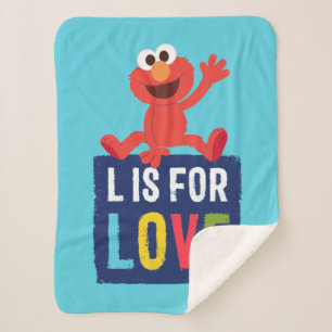 Elmo L is for Love Sherpa Blanket