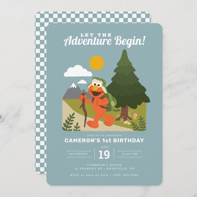 Elmo | Let the Adventure Begin Birthday  Invitation (Front/Back)
