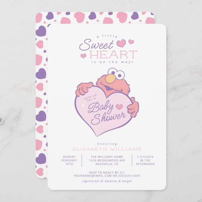 Elmo - Little Sweetheart Baby Shower Invitation (Front/Back)