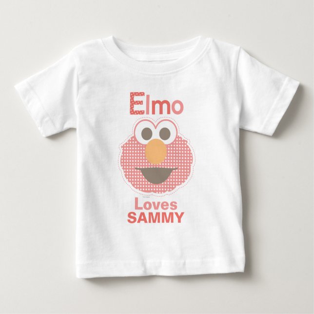 Elmo Loves You | Add Your Name Baby T-Shirt (Front)