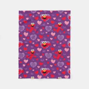 Elmo Loves You Valentine's Day Pattern Fleece Blanket