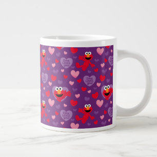 Elmo Loves You Valentine's Day Pattern Large Coffee Mug