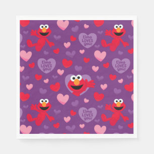 Elmo Loves You Valentine's Day Pattern Napkin