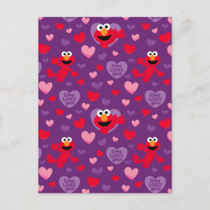 Elmo Loves You Valentine's Day Pattern Postcard