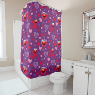 Elmo Loves You Valentine's Day Pattern Shower Curtain