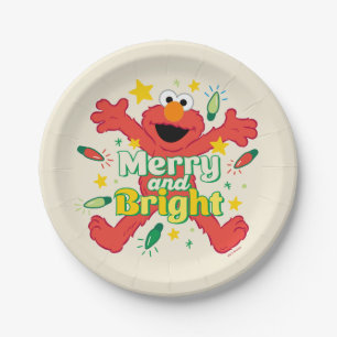 Elmo   Merry and Bright Paper Plate
