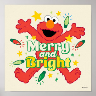 Elmo Merry and Bright Poster