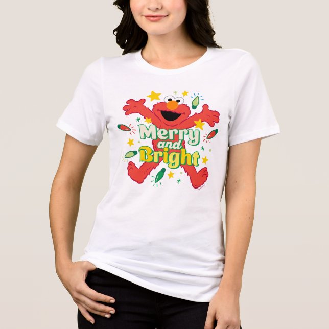 Elmo | Merry and Bright Tri-Blend Shirt (Front)
