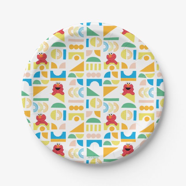 Elmo Minimalist Pattern Paper Plate (Front)