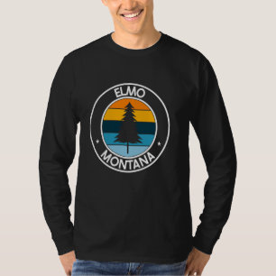 Elmo Montana MT USA City Pride Retro Sunset T-Shirt