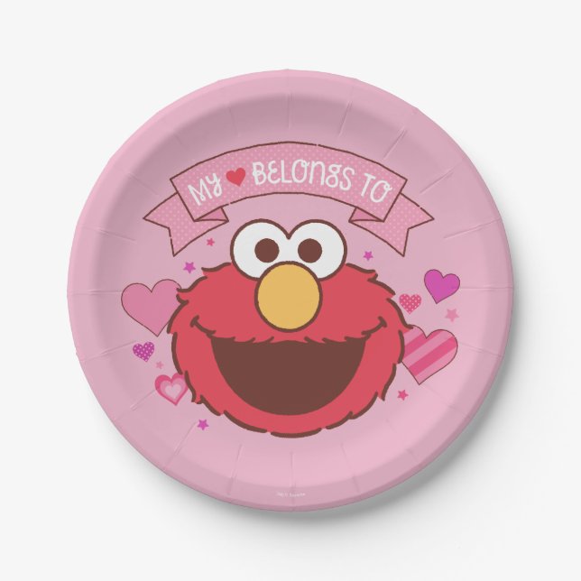 Elmo | My Heart Belongs To Elmo Paper Plate (Front)