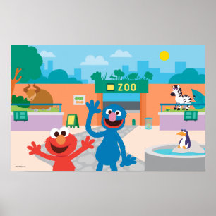 Elmo & Ogrover Zoo Scene Poster
