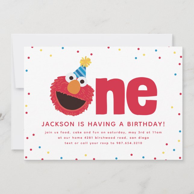 Elmo One Invitation (Front)