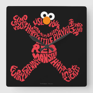 Elmo Pattern Fill Square Wall Clock