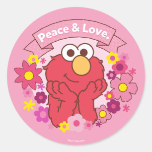 Elmo Peace & Love Classic Round Sticker