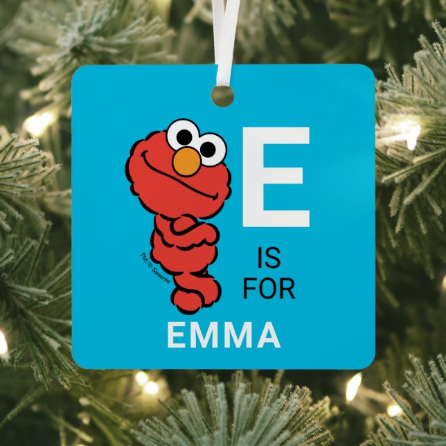 Elmo | Personalised Name with Photo Metal Tree Decoration (Insitu)