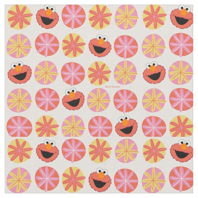 Elmo Pom-Pom Pattern Fabric (Close Up)