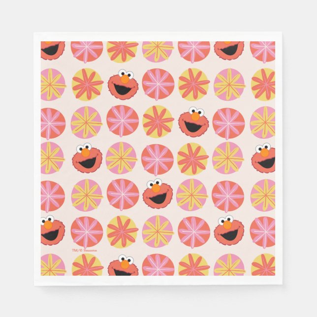 Elmo Pom-Pom Pattern Napkin (Front)