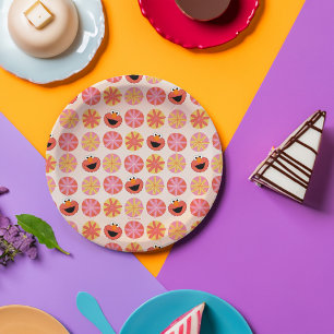 Elmo Pom-Pom Pattern Paper Plate