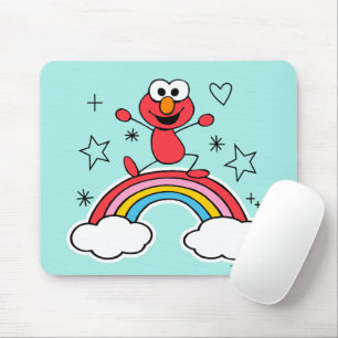 Elmo Rainbow Doodley Graphic Mouse Mat