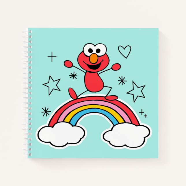 Elmo Rainbow Doodley Graphic Notebook (Front)