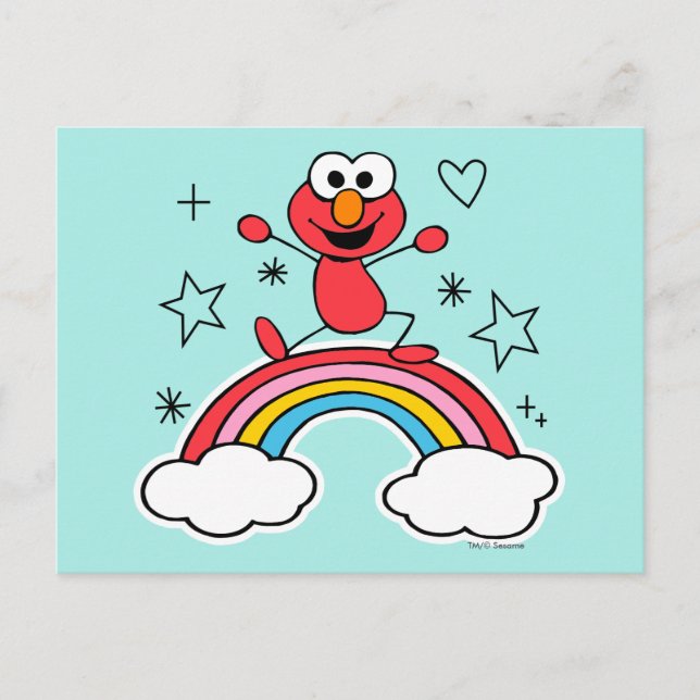 Elmo Rainbow Doodley Graphic Postcard (Front)