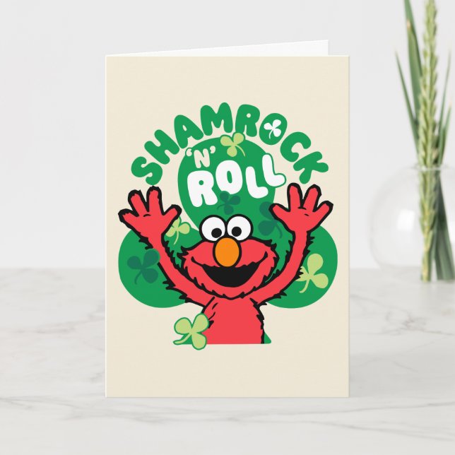 Elmo | Shamrock 'N' Roll Holiday Card (Front)