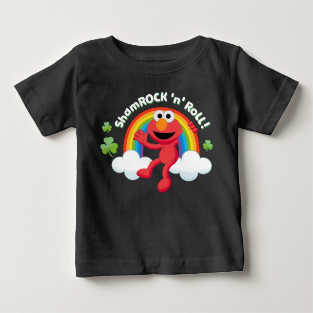 Elmo | Shamrock 'n' Roll Rainbow Baby T-Shirt (Front)
